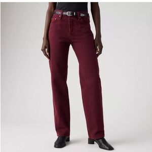 Levi 505 women straight leg cord / corduroy, 29 waist maroon / purple pants